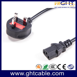 Big UK Power Cord & Power Plug for PC 