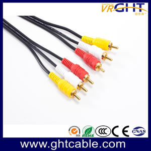 3RCA-3RCA Cable Black PVC Audio Cable 