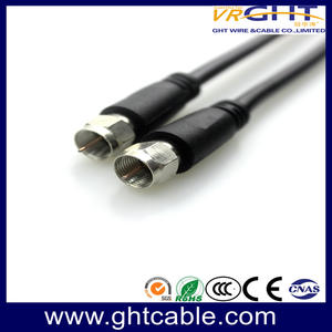 Coaxial Cable Rg59 2F Connectors In Black PVC RG59 TV Cable